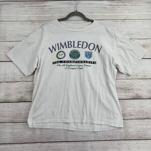 Wimbledon Graphic T-Shirt Mens Large White Short Sleeve Tennis Championships USA